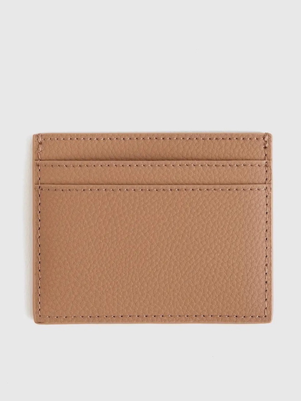New! Quince Italian Leather Slim Card Case in Capuccino Pebbled Leather
